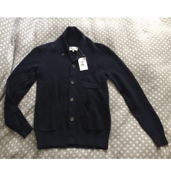 Jack Spade Navy Blue Spender Cardigan Sweater Button Up Sz XS $265 USD - Picture 2 of 7